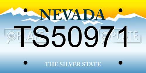 TS50971 Nevada License Plate