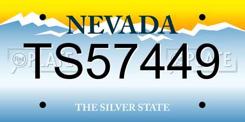 TS57449 Nevada License Plate