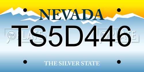 TS5D446 Nevada License Plate