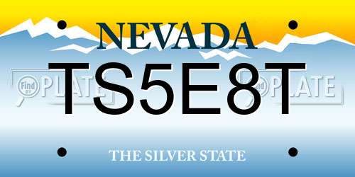 TS5E8T Nevada License Plate
