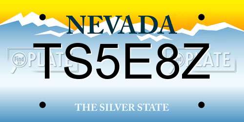 TS5E8Z Nevada License Plate