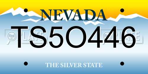 TS5O446 Nevada License Plate