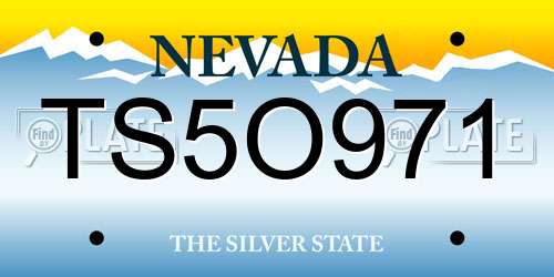 TS5O971 Nevada License Plate