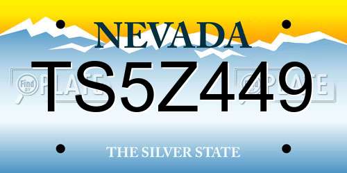TS5Z449 Nevada License Plate