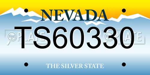 TS60330 Nevada License Plate