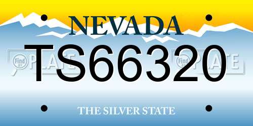 TS66320 Nevada License Plate