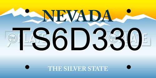 TS6D330 Nevada License Plate