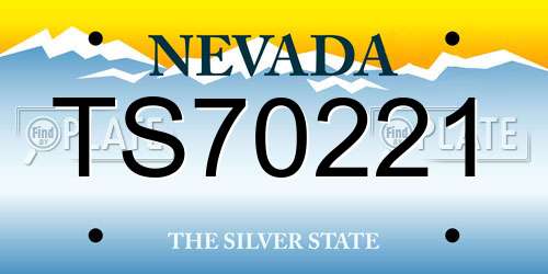 TS70221 Nevada License Plate