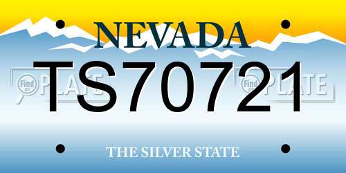 TS70721 Nevada License Plate