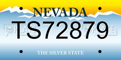 TS72879 Nevada License Plate