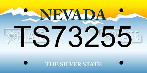 TS73255 Nevada License Plate