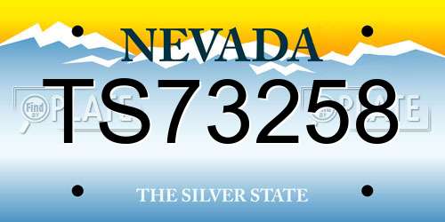 TS73258 Nevada License Plate