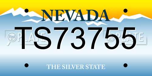 TS73755 Nevada License Plate