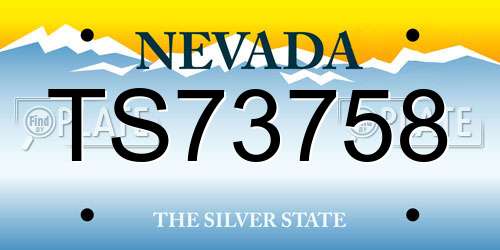 TS73758 Nevada License Plate