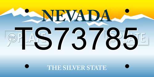 TS73785 Nevada License Plate