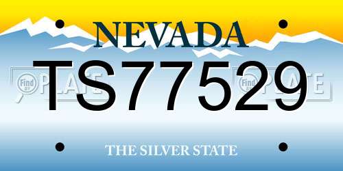 TS77529 Nevada License Plate