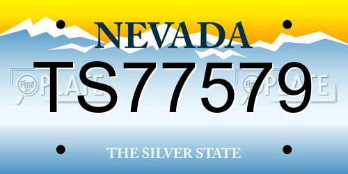 TS77579 Nevada License Plate