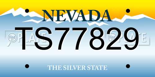 TS77829 Nevada License Plate