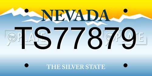 TS77879 Nevada License Plate