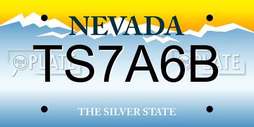 TS7A6B Nevada License Plate