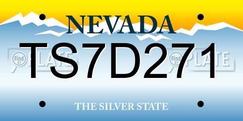 TS7D271 Nevada License Plate