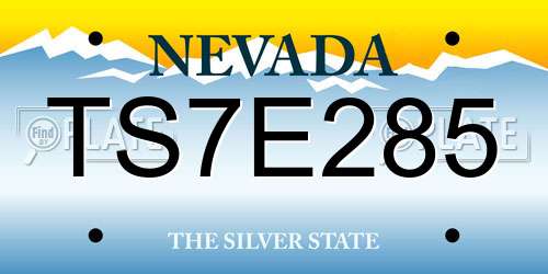 TS7E285 Nevada License Plate