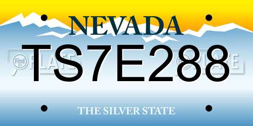 TS7E288 Nevada License Plate