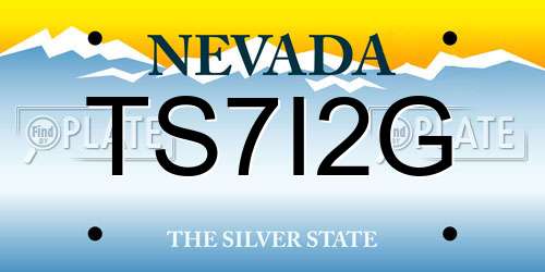 TS7I2G Nevada License Plate