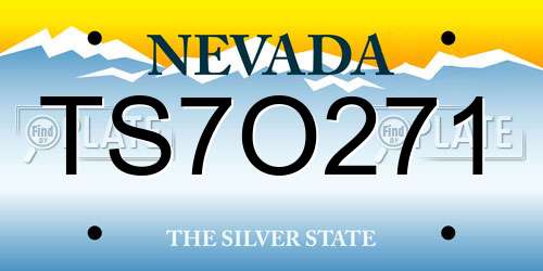TS7O271 Nevada License Plate