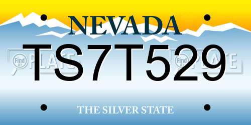 TS7T529 Nevada License Plate