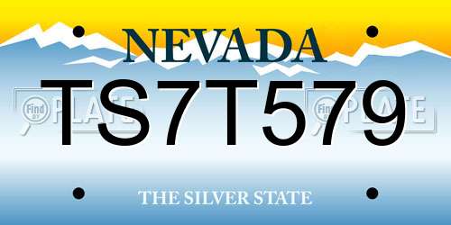 TS7T579 Nevada License Plate