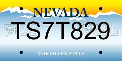 TS7T829 Nevada License Plate