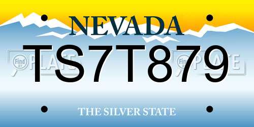 TS7T879 Nevada License Plate