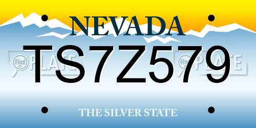 TS7Z579 Nevada License Plate