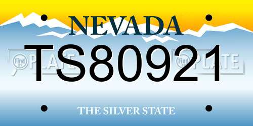 TS80921 Nevada License Plate