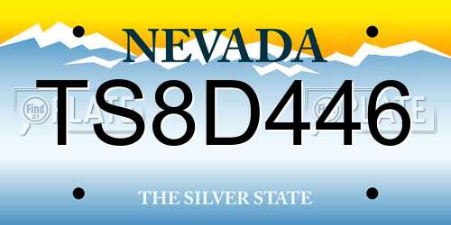TS8D446 Nevada License Plate