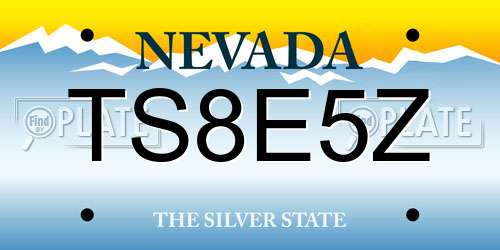 TS8E5Z Nevada License Plate