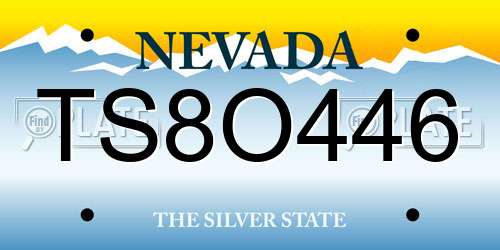 TS8O446 Nevada License Plate