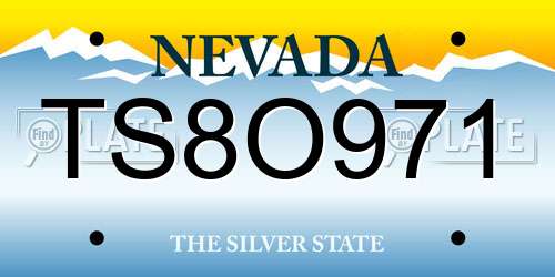 TS8O971 Nevada License Plate