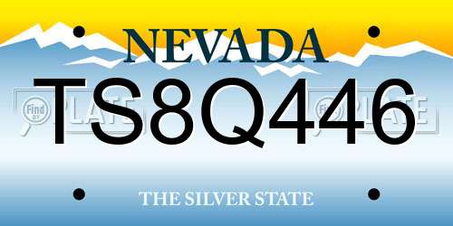 TS8Q446 Nevada License Plate