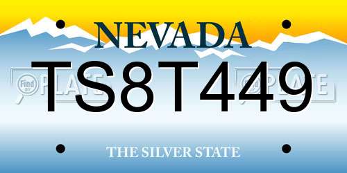 TS8T449 Nevada License Plate
