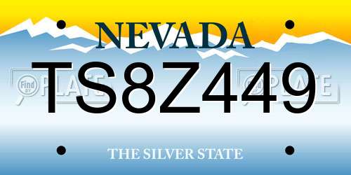 TS8Z449 Nevada License Plate