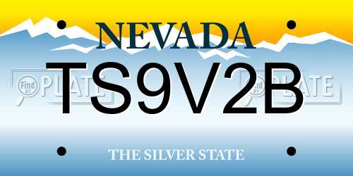 TS9V2B Nevada License Plate