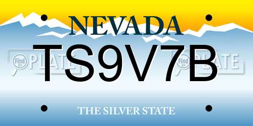 TS9V7B Nevada License Plate