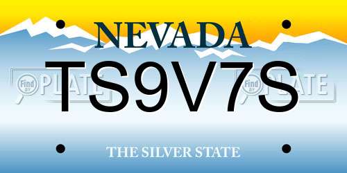 TS9V7S Nevada License Plate