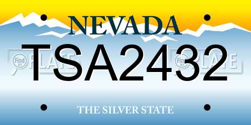 TSA2432 Nevada License Plate