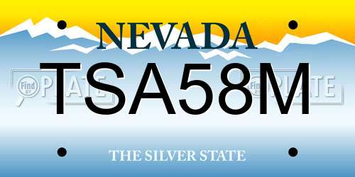 TSA58M Nevada License Plate