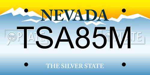 TSA85M Nevada License Plate
