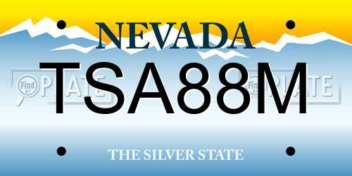 TSA88M Nevada License Plate