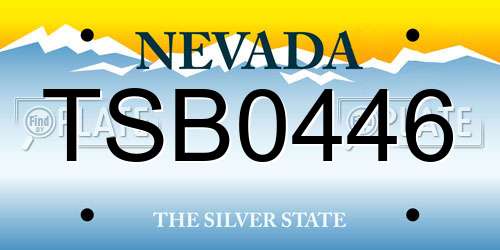 TSB0446 Nevada License Plate